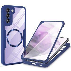 Pachet 360: Husa cu folie integrata pentru  Samsung Galaxy S21 FE cu MagSafe Cover360 fata / spate - albastru