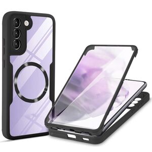 Pachet 360: Husa cu folie integrata pentru  Samsung Galaxy S21 FE cu MagSafe Cover360 fata / spate - negru