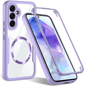 Pachet 360: Husa cu folie integrata pentru  Samsung Galaxy S23 FE cu MagSafe Cover360 fata / spate - mov