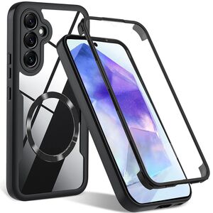 Pachet 360: Husa cu folie integrata pentru  Samsung Galaxy S23 FE cu MagSafe Cover360 fata / spate - negru