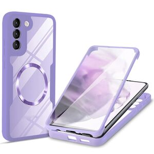 Pachet 360: Husa cu folie integrata pentru  Samsung Galaxy S23 cu MagSafe Cover360 fata / spate - mov