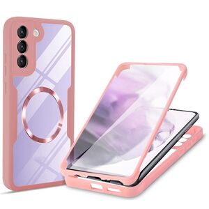 Pachet 360: Husa cu folie integrata pentru  Samsung Galaxy S23 cu MagSafe Cover360 fata / spate - roz
