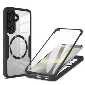 Pachet 360: Husa cu folie integrata pentru  Samsung Galaxy S24+ Plus cu MagSafe Cover360 fata / spate - negru