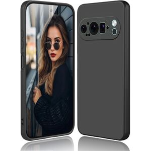 Husa pentru  Google Pixel 9 Pro Liquid Silicone, subțire, captusita cu microfibra, anti amprentă, protectie cameră foto, negru