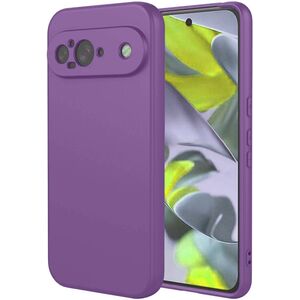 Husa pentru  Google Pixel 9 Liquid Silicone, subțire, captusita cu microfibra, anti amprentă, protectie cameră foto, mov
