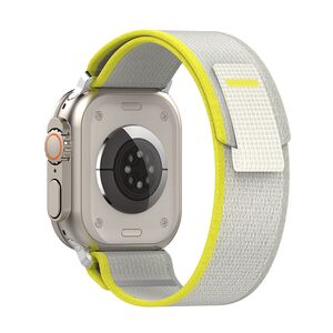 Curea pentru Apple Watch 4, 5, 6, 7, 8, 9, SE, SE2, Ultra, Ultra 2 (38/40/41mm) - gri galben