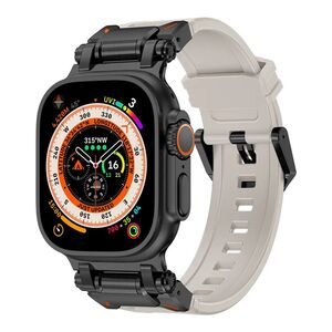 Curea pentru Apple Watch 4, 5, 6, 7, 8, 9, SE, SE2, Ultra, Ultra 2 (42/44/45/49mm) - negru gri
