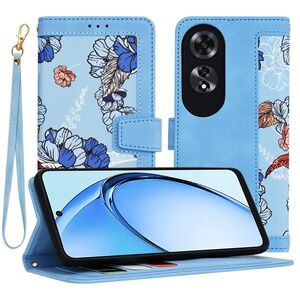 Husa tip carte pentru  Oppo A60, functie stand si port carduri, alb