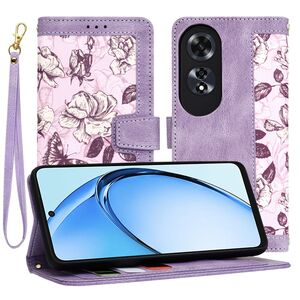 Husa tip carte pentru  Oppo A60, functie stand si port carduri, mov