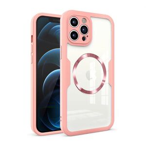 Pachet 360: Husa cu folie integrata pentru  iPhone 12 Pro Max cu MagSafe Cover360 fata / spate - roz