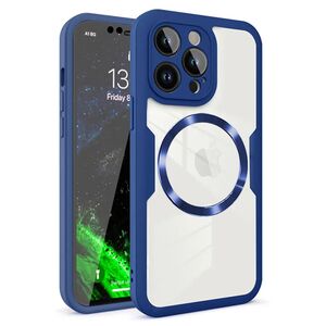 Pachet 360: Husa cu folie integrata pentru  iPhone 12 Pro cu MagSafe Cover360 fata / spate - albastru
