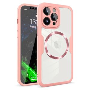 Pachet 360: Husa cu folie integrata pentru  iPhone 12 Pro cu MagSafe Cover360 fata / spate - roz