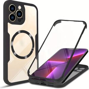 Pachet 360: Husa cu folie integrata pentru  iPhone 13 Pro Max cu MagSafe Cover360 fata / spate - negru