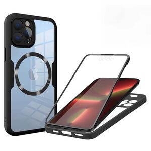 Pachet 360: Husa cu folie integrata pentru  iPhone 13 Pro cu MagSafe Cover360 fata / spate - negru