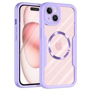 Pachet 360: Husa cu folie integrata pentru  iPhone 15 Plus cu MagSafe Cover360 fata / spate - mov