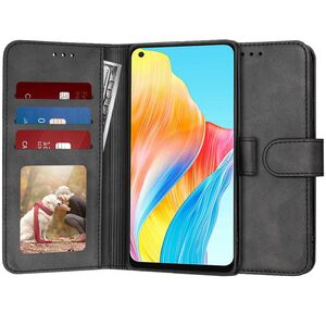 Husa pentru Oppo A78 4G tip carte 360 Kickstand cu sloturi pentru card, negru
