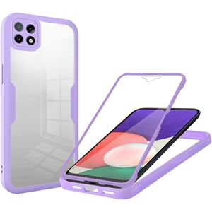 Pachet 360: Husa cu folie integrata pentru  Samsung Galaxy A22 5G Cover360 fata / spate - mov