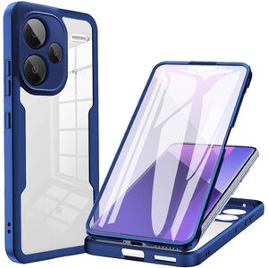 Pachet 360: Husa cu folie integrata pentru  Xiaomi Redmi Note 13 Pro+ Plus 5G Cover360 fata / spate - albastru