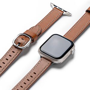 Curea pentru Apple Watch 4, 5, 6, 7, 8, 9, SE, SE2, Ultra, Ultra 2 (38/40/41mm) Leather Slim - maro