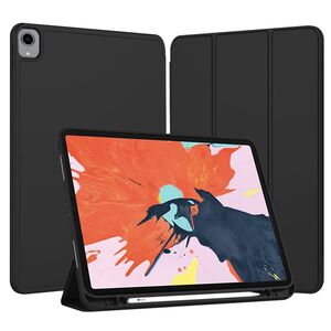 Husa pentru iPad Pro 12.9 2022, 2021, 2020 tip stand, cu functie wake-up/sleep si compartiment pentru Apple Pen, negru