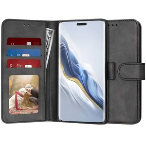Husa pentru Honor Magic 6 Pro tip carte 360 Kickstand cu sloturi pentru card, negru