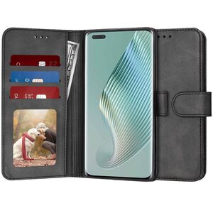 Husa pentru Honor Magic 5 Pro tip carte 360 Kickstand cu sloturi pentru card, negru