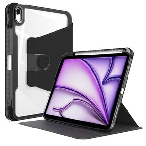 Husa pentru  Apple iPad Air 11 2024 / 2025​ M2, M3 rotativa de tip stand cu functie sleep/wake-up si slot pentru stylus, negru