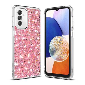 Husa pentru  Samsung Galaxy A14 4G, 5G cu sclipici Liquid Crystal Glitter, roz