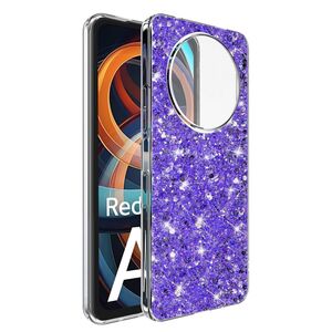 Husa pentru  Xiaomi Redmi A3 cu sclipici Liquid Crystal Glitter, mov