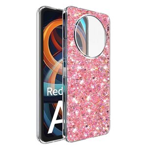 Husa pentru  Xiaomi Redmi A3 cu sclipici Liquid Crystal Glitter, roz