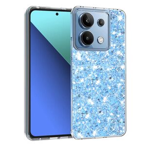 Husa pentru  Xiaomi Redmi Note 13 4G cu sclipici Liquid Crystal Glitter, albastru