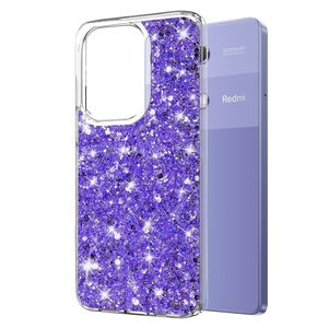 Husa pentru  Xiaomi Redmi Note 13 Pro 4G cu sclipici Liquid Crystal Glitter, mov