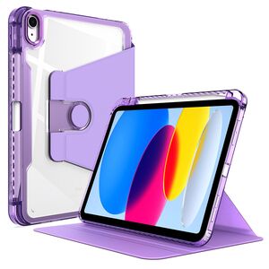 Husa pentru iPad 11 2025, iPad 10 2022 rotativa de tip stand cu functie sleep/wake-up si slot pentru stylus, mov