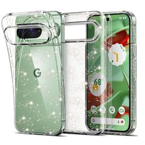 Husa pentru Google Pixel 9 cu sclipici Liquid Crystal Glitter, transparent