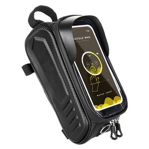 Geanta cadru bicicleta Waterproof Protection pentru telefon max 7 inch Hard Shell, negru