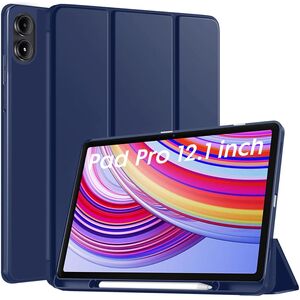 Husa pentru Xiaomi Redmi Pad Pro 12.1 Inch Soft Shell cu functie wake-up/sleep si compartiment pentru stylus, tip stand - albastru