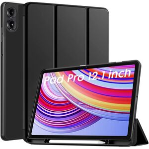 Husa pentru Xiaomi Redmi Pad Pro 12.1 Inch Soft Shell cu functie wake-up/sleep si compartiment pentru stylus, tip stand - negru
