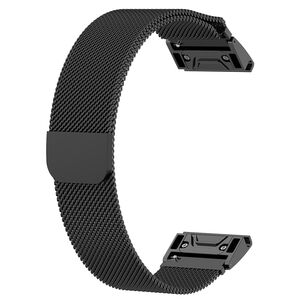 Curea pentru Garmin Fenix 5/5 Plus 6/6 Pro/7/Forerunner 935/945/955/Approach S60/S62 22 mm Quickfit Stainless Steel - negru