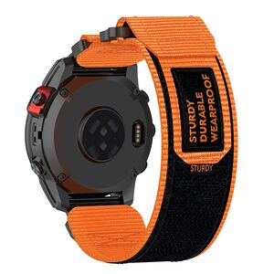 Curea pentru Garmin Fenix 5/5 Plus 6/6 Pro/7/Forerunner 935/945/955/Approach S60/S62 22 mm Quickfit din material textil - portocaliu