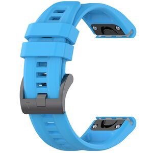 Curea pentru Garmin Fenix 5/5 Plus 6/6 Pro/7/Forerunner 935/945/955/Approach S60/S62 22 mm din silicon - albastru deschis