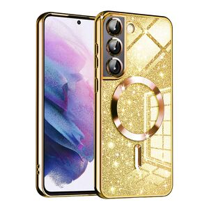 Husa pentru Samsung Galaxy S21 cu MagSafe Sparkle Glare Detachable Layer, cu protectie lentile - auriu