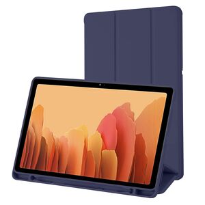 Husa pentru Samsung Galaxy Tab A7 10.4 inch Soft Shell cu functie wake-up/sleep si compartiment pentru stylus, tip stand - albastru