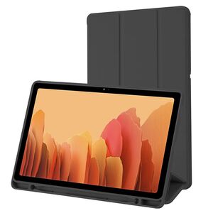 Husa pentru Samsung Galaxy Tab A7 10.4 inch Soft Shell cu functie wake-up/sleep si compartiment pentru stylus, tip stand - negru
