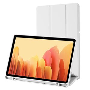 Husa pentru Samsung Galaxy Tab A7 10.4 inch Soft Shell cu functie wake-up/sleep si compartiment pentru stylus, tip stand - gri