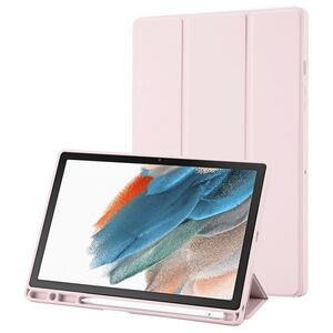 Husa pentru Samsung Galaxy Tab A8 10.5 inch Soft Shell cu functie wake-up/sleep si compartiment pentru stylus, tip stand - roz