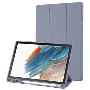 Husa pentru Samsung Galaxy Tab A8 10.5 inch Soft Shell cu functie wake-up/sleep si compartiment pentru stylus, tip stand - mov