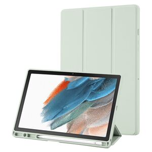 Husa pentru Samsung Galaxy Tab A8 10.5 inch Soft Shell cu functie wake-up/sleep si compartiment pentru stylus, tip stand - verde deschis