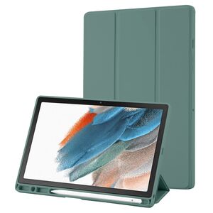 Husa pentru Samsung Galaxy Tab A8 10.5 inch Soft Shell cu functie wake-up/sleep si compartiment pentru stylus, tip stand - verde