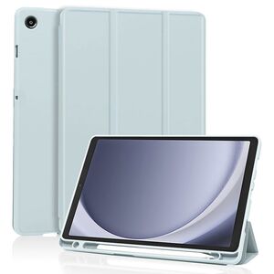 Husa pentru Samsung Galaxy Tab A9 8.7 inch Soft Shell cu functie wake-up/sleep si compartiment pentru stylus, tip stand - albastru deschis
