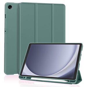 Husa pentru Samsung Galaxy Tab A9 8.7 inch Soft Shell cu functie wake-up/sleep si compartiment pentru stylus, tip stand - verde